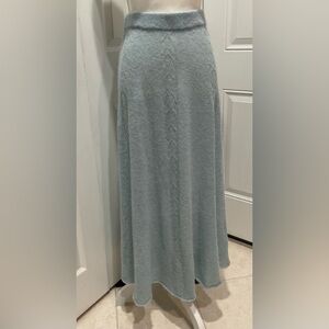 🍎NWT ZARA Women’s Knit Alpaca & Wool Blend Pale Blue Maxi Skirt, Size M